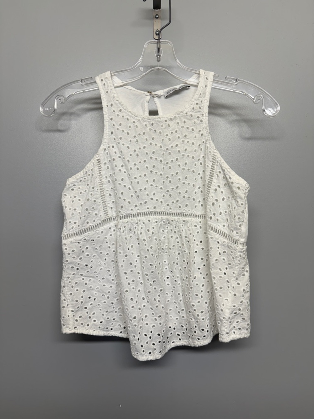 Zara White Eyelet Sleeveless Coquette Cottagecore Farmhouse Top